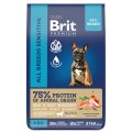 Brit Premium All Breeds Sensitive Turkey & Salmon / Сухой корм Брит Премиум для взрослых собак всех пород с Чувствительным пищеварением Индейка Лосось