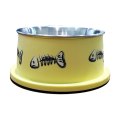 Camon / Миска Камон на пластике с антискользящим кольцом Рыбья кость Желтая