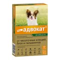 Elanco Адвокат / Капли на холку от Чесоточных Клещей, Блох и Гельминтов для собак весом до 4 кг
