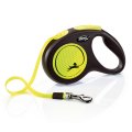 flexi New Neon M tape 5 m, for dogs up to 25 kg / Рулетка флекси для собак весом до 25 кг, светоотражающая лента 5 м