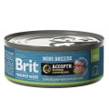 Brit Premium by Nature Mini Breeds / Консервы Брит для взрослых собак Мелких пород Ассорти из Птицы с потрошками (цена за упаковку)