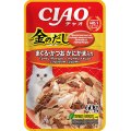 Inaba Ciao Kinnodashi / Паучи Инаба для кошек Тунец Магуро и тунец Кацуо с крабом сурими (цена за упаковку)