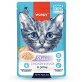Wanpy / Влажный дополнительный корм Ванпи для котят Нежное рагу из Курицы и утки (цена за упаковку)