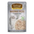 Деревенские лакомства / Паучи для кошек Филейная треска в нежном желе (цена за упаковку)