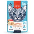 Wanpy / Влажный дополнительный корм Ванпи для котят Нежное рагу из Лосося и тунца (цена за упаковку)
