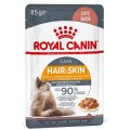 Royal Canin Hair & Skin Care Gravy / Влажный корм (Консервы-Паучи) Роял Канин Хэйр & Скин Кэа для кошек Здоровая кожа и шерсть в Соусе (цена за упаковку)
