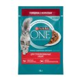 PURINA ONE STERILISED / Влажный корм Паучи Пурина УАН для взрослых стерилизованных кошек с говядиной (цена за упаковку)