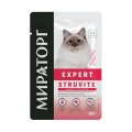 Мираторг Expert Struvite / Влажный корм Паучи для взрослых кошек всех пород при МКБ струвитного типа (цена за упаковку)