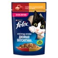FELIX АППЕТИТНЫЕ КУСОЧКИ ДВОЙНАЯ ВКУСНЯТИНА / Влажный корм Паучи Феликс Аппетитные кусочки для взрослых кошек с говядиной и домашней птицей (цена за упаковку)