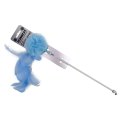 Homecat Silver Series / Дразнилка Хоумкэт для кошек помпон с перьями голубая