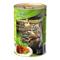 Ночной охотник / Влажный корм Консервы для кошек Телятина Индейка кусочки в желе (цена за упаковку)