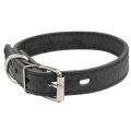 Homepet / Ошейник Хоумпет для собак Кожаный простроченный с тиснением Ромбы Черный