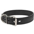 Homepet / Ошейник Хоумпет для собак Кожаный простроченный с тиснением Ромбы Черный
