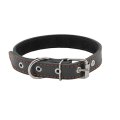 Homepet / Ошейник Хоумпет для собак Кожаный Двойной простроченный Двухслойный Черный