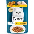 Гурмэ Перл / Влажный корм Паучи Пурина Гурмэ Желе Де-Люкс для взрослых кошек с курицей (цена за упаковку)