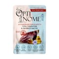 Optinome / Влажный корм Оптином для стерилизованных кошек для Выведения комков шерсти с Гусем мальтом и льняным маслом в желе (цена за упаковку)