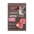 Мираторг Extra Meat / Влажный корм Паучи для взрослых кошек с Чувствительным пищеварением Телятина в желе (цена за упаковку)