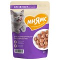 Мнямс Влажный корм Паучи для Комфортного пищеварения у кошек Кусочки в соусе с Ягненком (цена за упаковку)