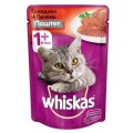 Whiskas / Паучи Вискас для взрослых кошек Говядина и Печень паштет (цена за упаковку)