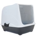 Homecat / Туалет Хоумкэт для кошек Малый закрытый с дверцей черно-белый