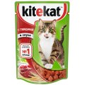 Kitekat / Паучи Китикет для кошек Говядина в соусе (цена за упаковку)