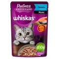 Whiskas Рыбная коллекция / Паучи Вискас для взрослых кошек Лосось желе (цена за упаковку)