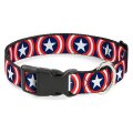 Buckle-Down / Ошейник Бакл-Даун для собак с пластиковой застёжкой Капитан Америка синий
