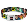 Buckle-Down / Ошейник Бакл-Даун для собак с Металлической застёжкой Лига Справедливости портреты и лого мультицвет