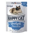 Happy Cat Sterilized / Паучи Хэппи Кэт для Стерилизованных кошек Лосось кусочки в желе (цена за упаковку, Россия)