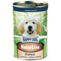 Happy Dog NaturLine / Консервы Хэппи Дог для Щенков Ягненок с печенью, сердцем и рисом (цена за упаковку, Россия)