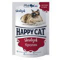 Happy Cat Sterilized / Паучи Хэппи Кэт для Стерилизованных кошек Кролик кусочки в соусе (цена за упаковку, Россия)