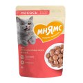 Мнямс Влажный корм Паучи для Стерилизованных кошек Кусочки в соусе с Лососем (цена за упаковку)