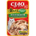 Inaba Ciao Kinnodashi / Паучи Инаба для кошек Тунец Магуро и тунец Кацуо со вкусом морского гребешка (цена за упаковку)