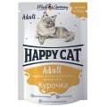 Happy Cat / Паучи Хэппи Кэт для кошек Курочка ломтики в яичном соусе (цена за упаковку, Россия)
