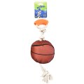 Pet Star / Игрушка Пет Стар для собак МЯЧ БАСКЕТБОЛЬНЫЙ с канатом и пищалкой, текстиль
