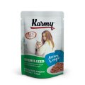 Karmy Sterilized / Влажный корм Паучи Карми для Стерилизованных кошек Лосось в соусе (цена за упаковку)