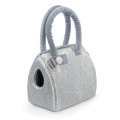 Camon Borsa Silver Glitter bag / Сумка-переноска Камон для животных с Блестками и Бантом Серая