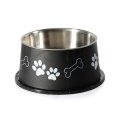 Camon / Миска Камон на пластике с антискользящим кольцом Лапки Черная