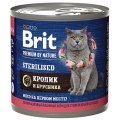 Brit Premium by Nature Sterilised / Консервы Брит для Стерилизованных кошек Кролик и брусника (цена за упаковку)