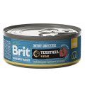 Brit Premium by Nature Mini Breeds / Консервы Брит для взрослых собак Мелких пород Телятина и язык (цена за упаковку)