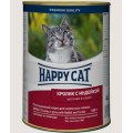 Happy Cat / Консервы Хэппи Кэт для кошек кусочки в Соусе Кролик и Индейка (цена за упаковку)