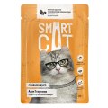 Smart Cat / Паучи Смарт Кэт для Котят и взрослых кошек Курочка со шпинатом в нежном соусе (цена за упаковку)