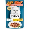 Гурмэ Перл / Влажный корм Паучи Пурина Гурмэ Желе Де-Люкс для взрослых кошек с лососем (цена за упаковку)