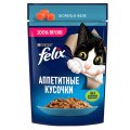 FELIX АППЕТИТНЫЕ КУСОЧКИ / Влажный корм Паучи Пурина Феликс Аппетитные кусочки для взрослых кошек с форелью (цена за упаковку)