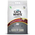 Cat's White Activated Carbon Vanilla / Комкующийся наполнитель Кэтс Уайт для кошачьего туалета с Активированным углем и ароматом Ванили