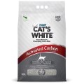 Cat's White Activated Carbon Unscented / Комкующийся наполнитель Кэтс Уайт для кошачьего туалета с Активированным углем без аромата