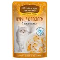 Деревенские лакомства Домашние обеды / Паучи для кошек Курица с Лососем в нежном желе (цена за упаковку)