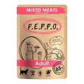 P.E.P.P.O. Mixed Meats / Влажный корм Паучи Пеппо для кошек Мясное ассорти кусочки в соусе (цена за упаковку)