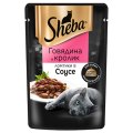 Sheba / Паучи Шеба для кошек Говядина и Кролик ломтики в Соусе (цена за упаковку)