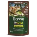 Monge Cat BWild Grain Free Large Breeds Buffalo Vegetables / Влажный Беззерновой корм Монж для кошек Крупных пород Паучи из мяса Буйвола с овощами (цена за упаковку)